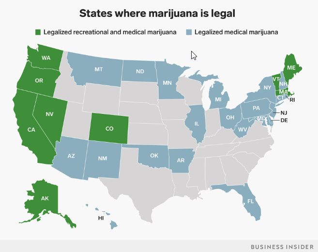 us states that have legalized marijuana