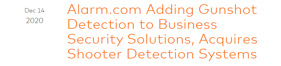 Shooter Detection System acquired by Alarm.com