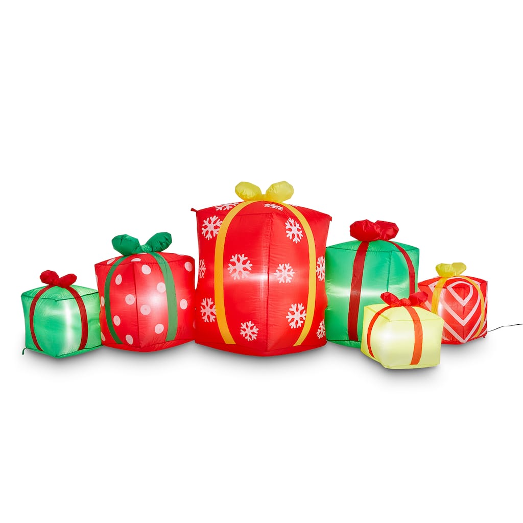 Glitzhome® 8ft. Inflatable Gift Boxes With Lights | Michaels