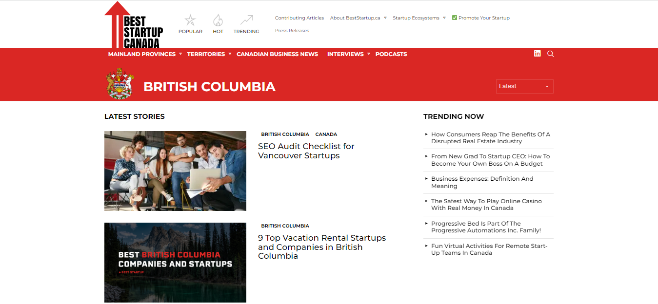 Best Startup Canada: Startup Database