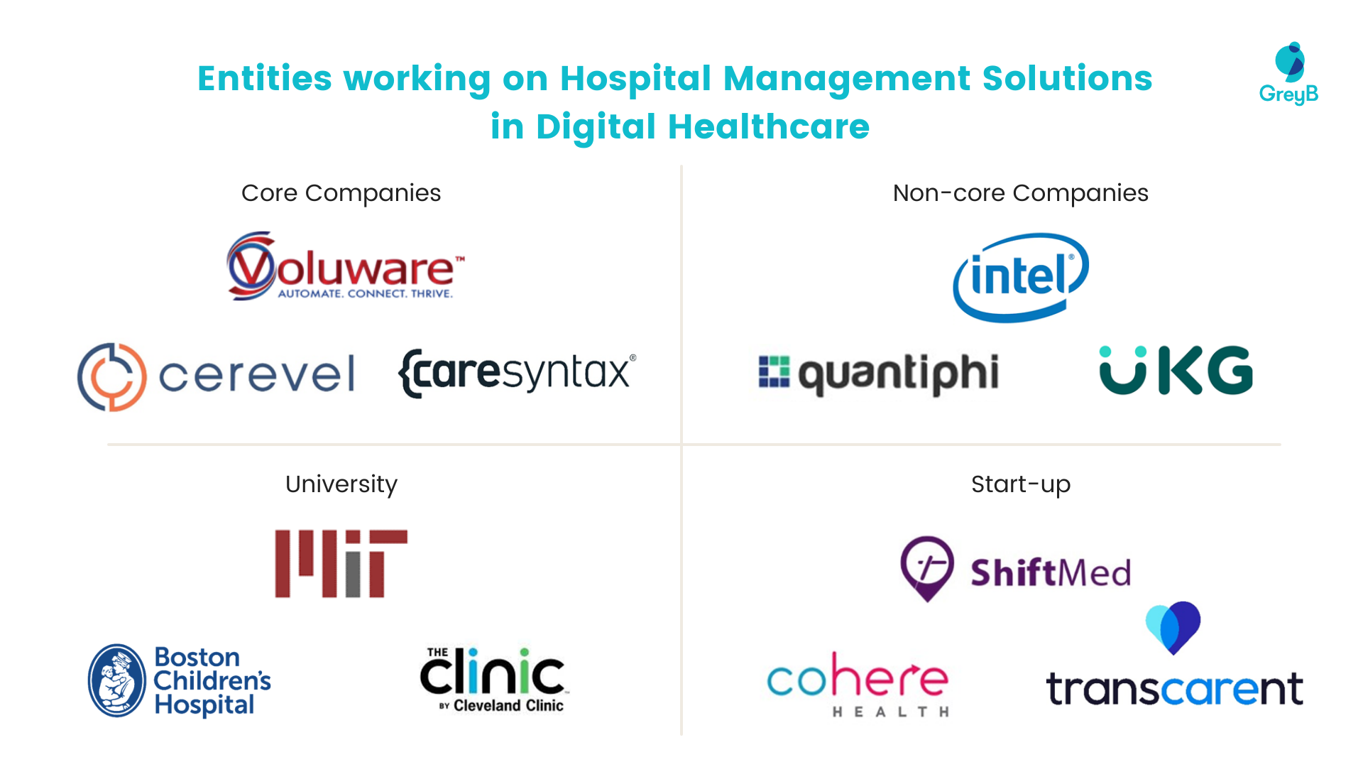 Entities working on Hospital Management Solutions in Digital Healthcare