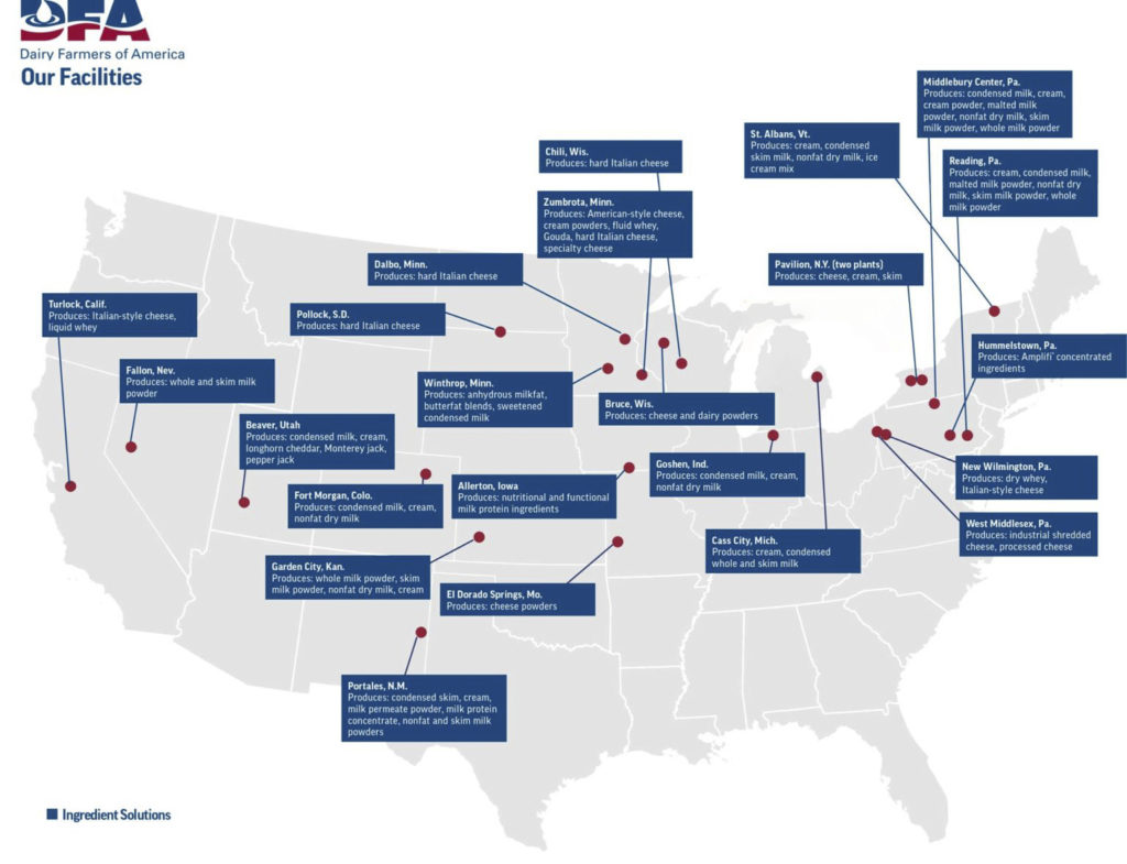 Various Facilities of Dairy Farmers of America