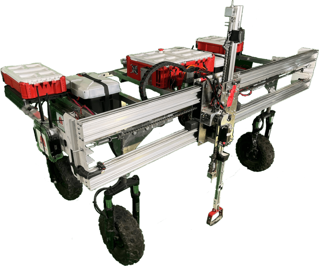 AI-powered weed removal robot of Red barn robotics for agriculture