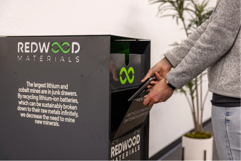 Battery recycling startups:  Redwood Materials Battery Recycling Program