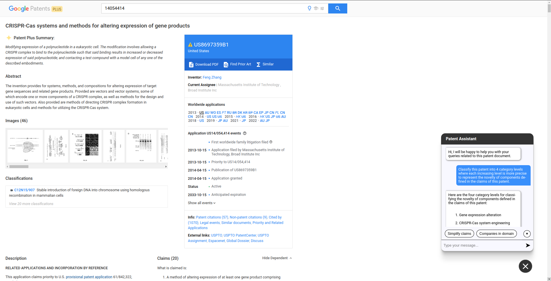 Chrome extension for researchers - Patent Plus