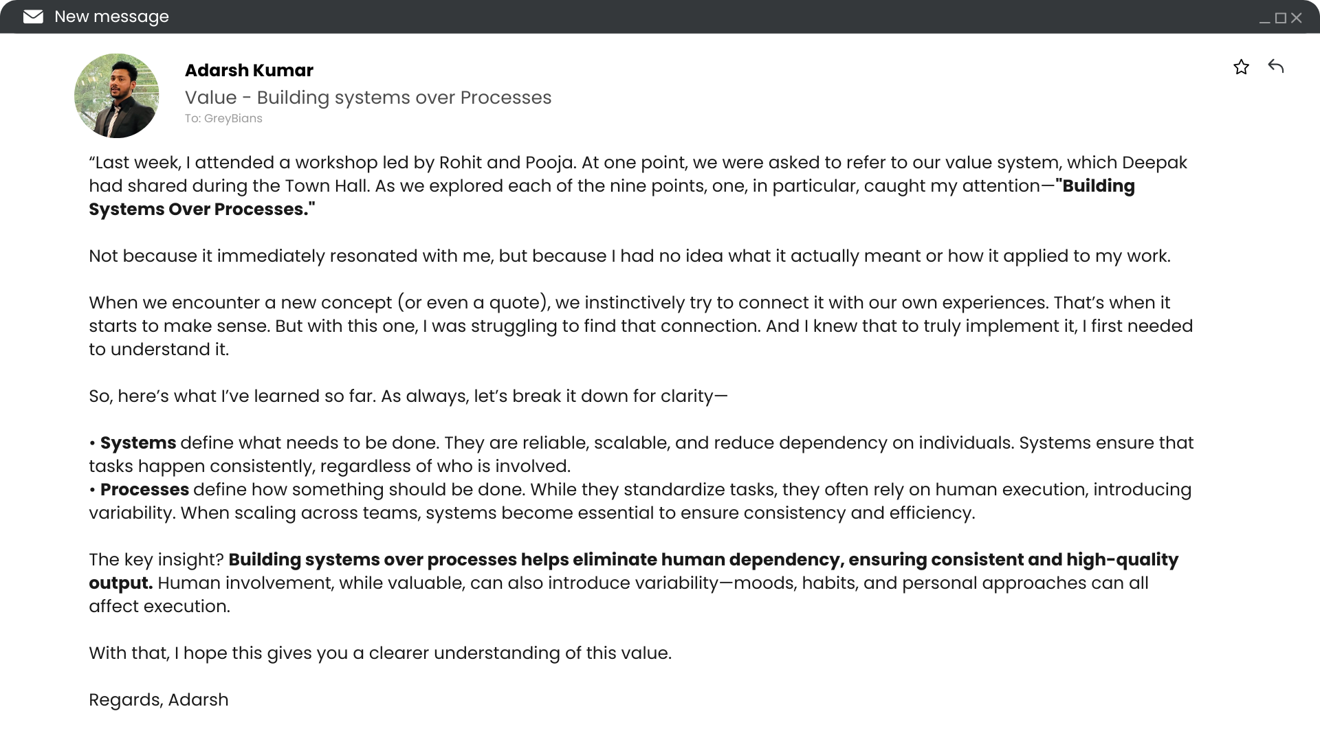 value feedback v7