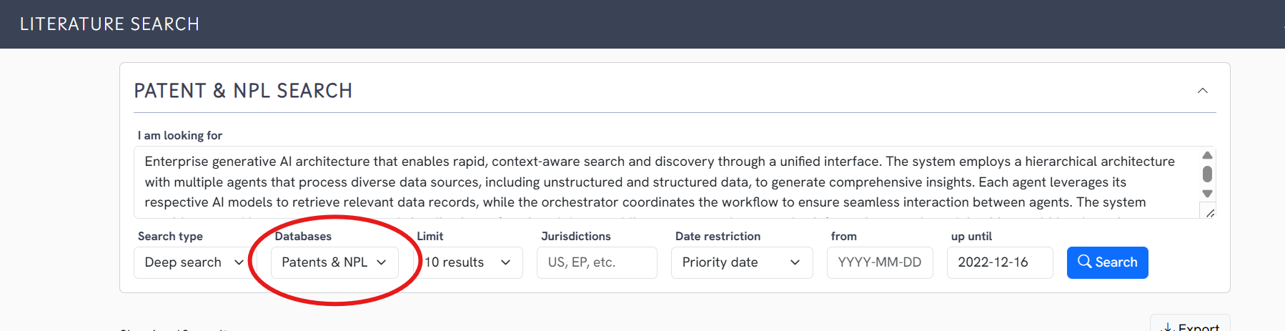 patent npl search