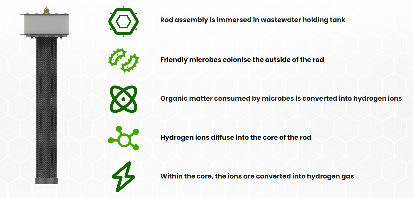 Hydrogen from wastewater